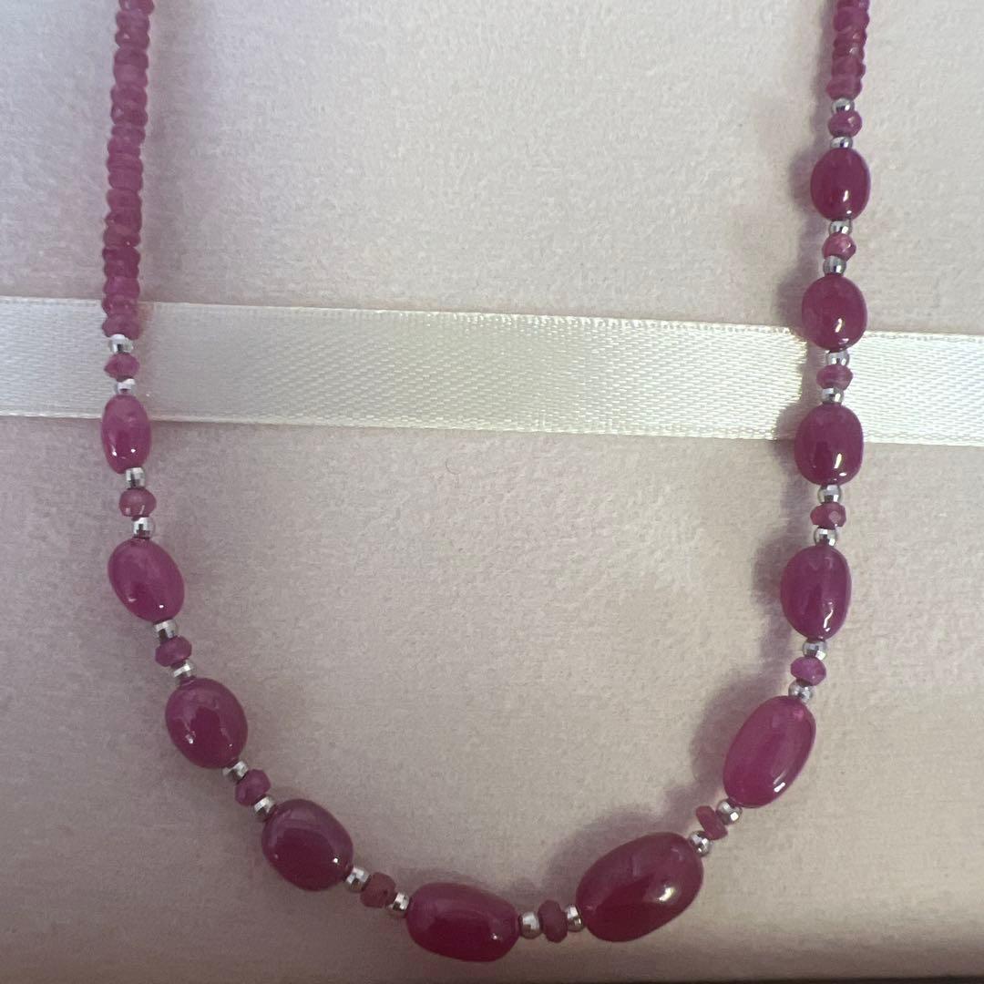 ルビー　K18WGネックレス