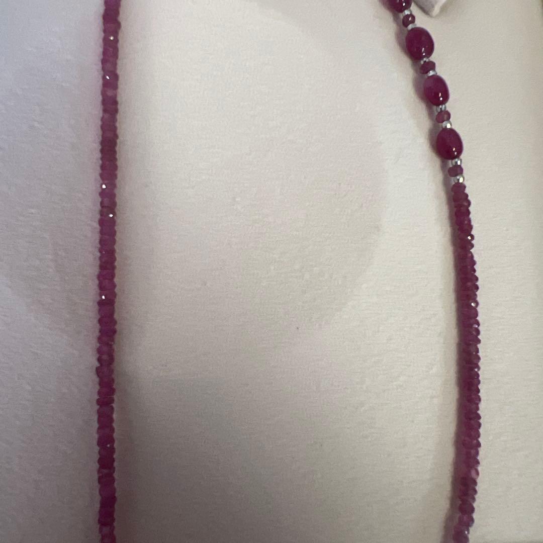 ルビー　K18WGネックレス