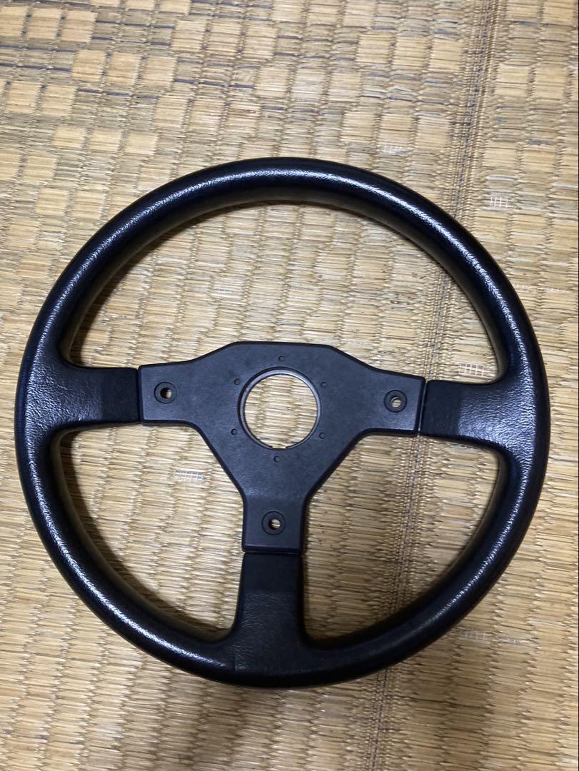 黒 3スポーク ステアリング 約35cm（ステアリング 3スポーク 黒 35π 集っ）