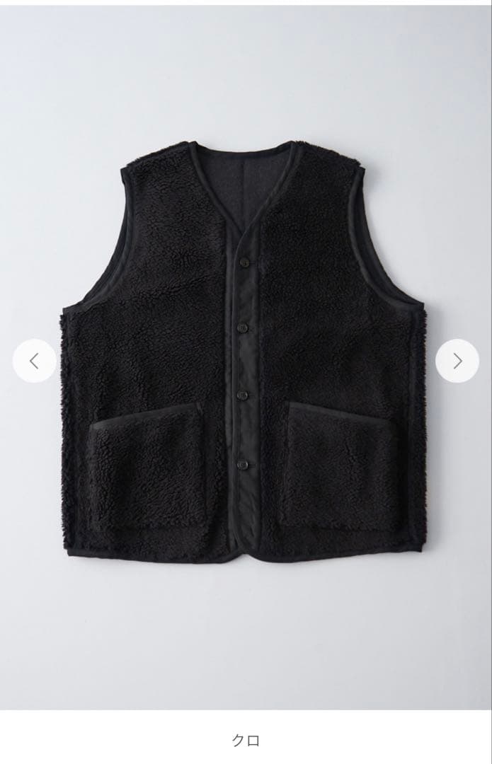 即日発送! コンフェクト ウールコットン パイルベスト 黒 サイズ3M nest Robe CONFECT
