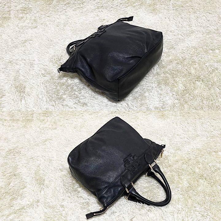 全国無料SALE 美品 トリーバーチ 2way ショルダーバッグ ロゴ型押し 総柄 レザー 黒 jcqzg-m66467237958 新作新品