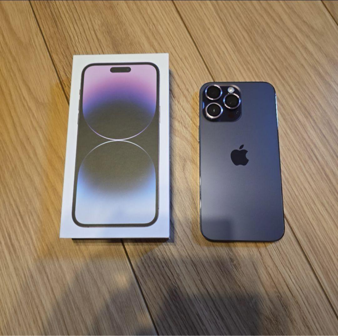 極美品>iPhone 14 Pro Max ディープパープル 256GB