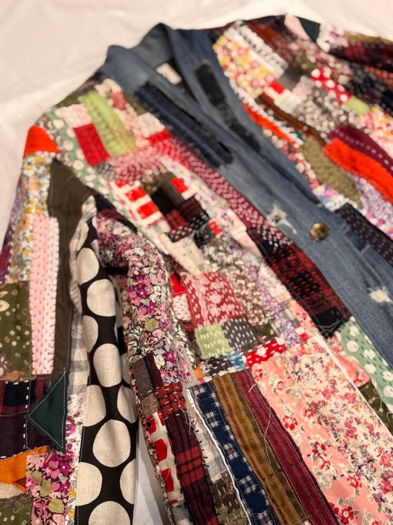 一点もの★SAYOCAFE豪華パッチワーク&刺し子の粋なジャケット 一点もの★SAYOCAFE豪華パッチワーク&刺し子の粋なジャケット