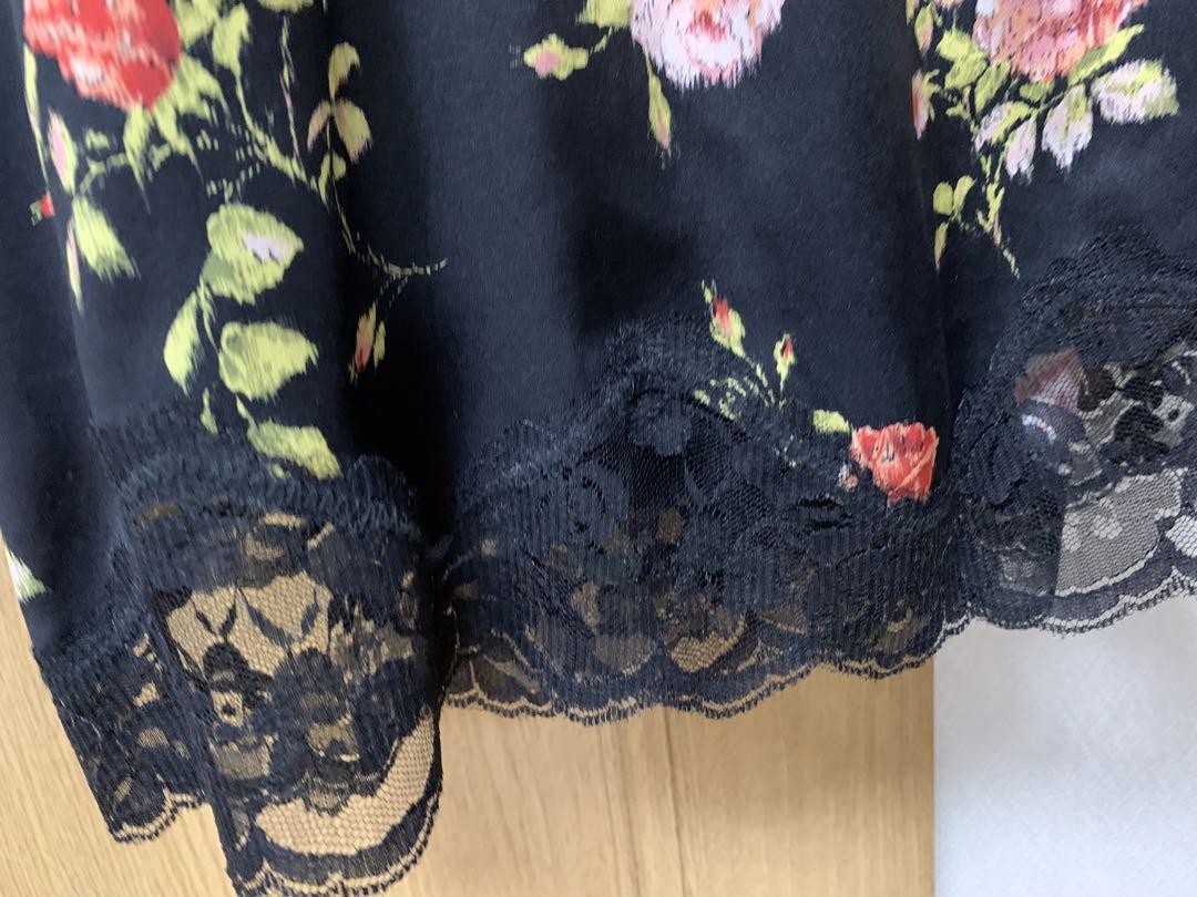 シルク花柄キャミワンピース