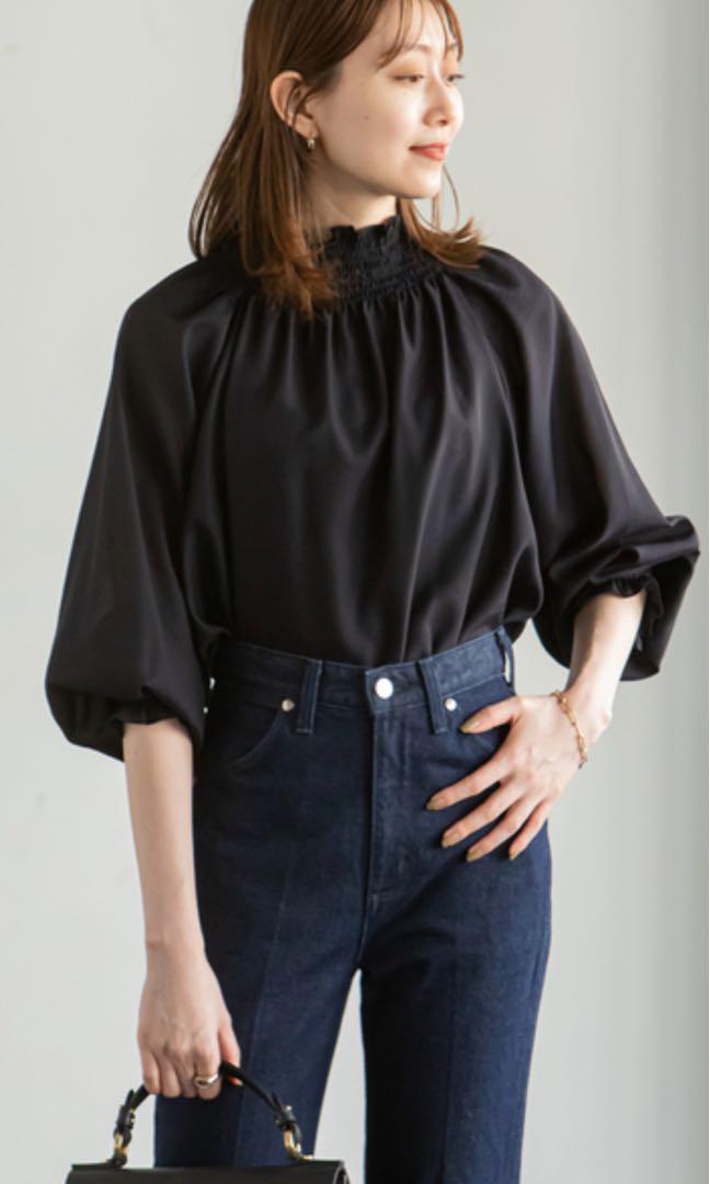 NOBLE シャーリングシアーブラウス ネイビー 36