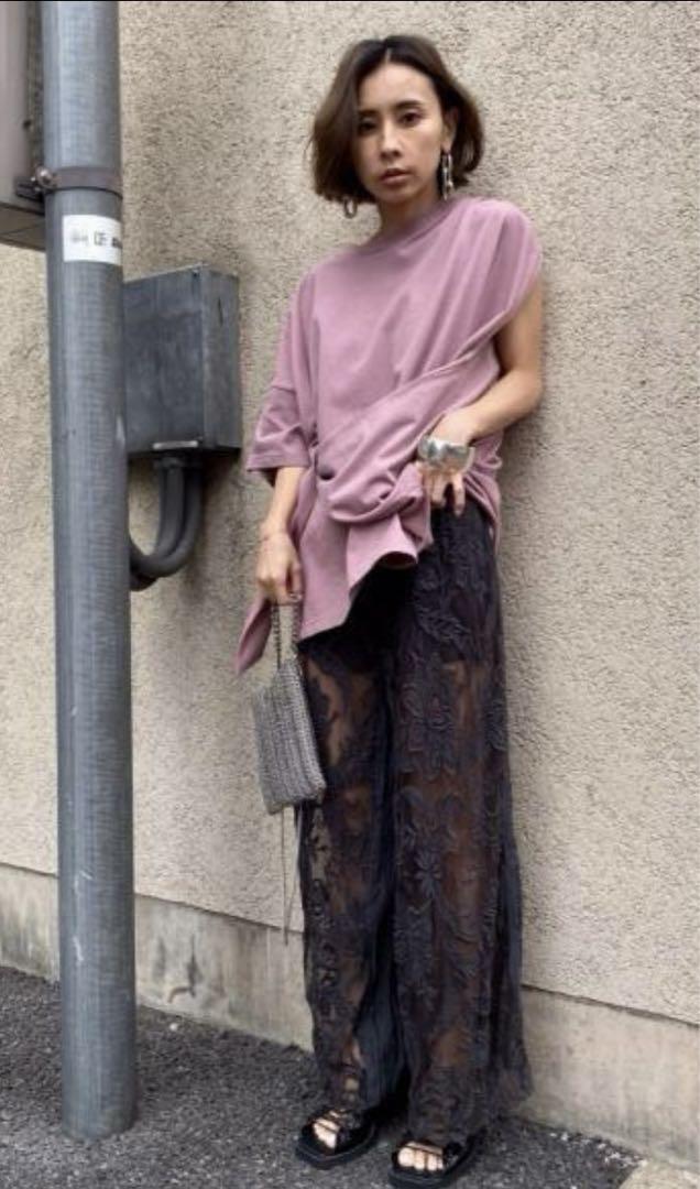 パンツ MEDI EMBROIDERY TULLE PANTS