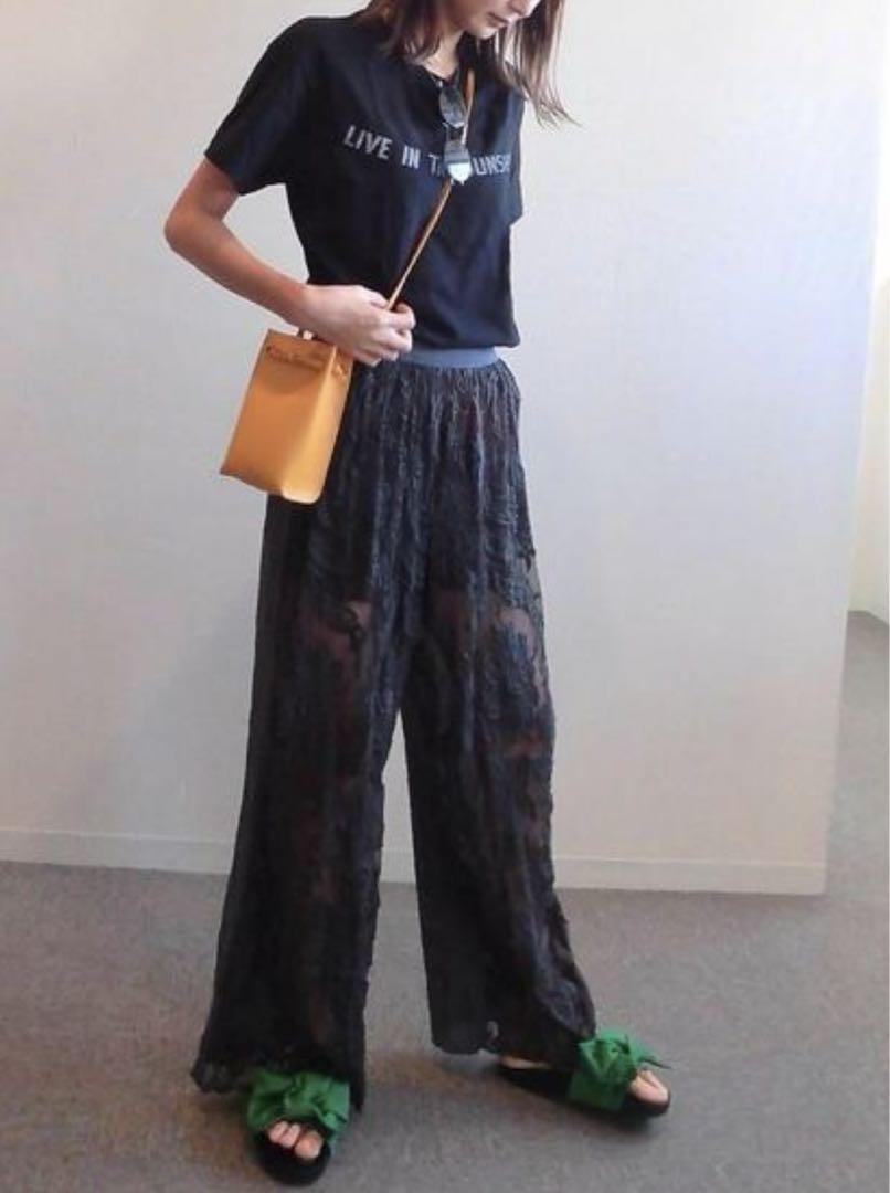 パンツ MEDI EMBROIDERY TULLE PANTS