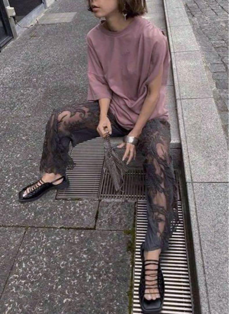 パンツ MEDI EMBROIDERY TULLE PANTS