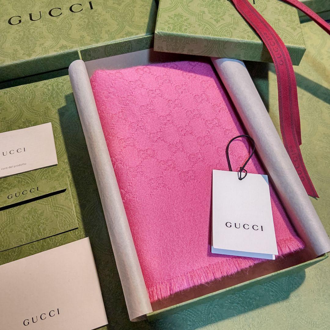 箱袋付 GUCCIマフラー ストール ショール スカーフ カシミヤ