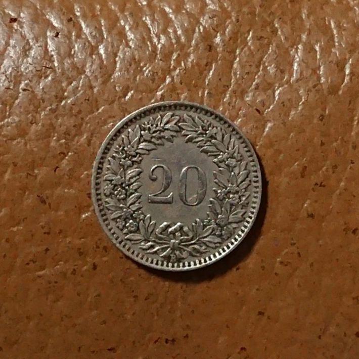 1944年)スイス 20サンチーム白銅貨 - メルカリ