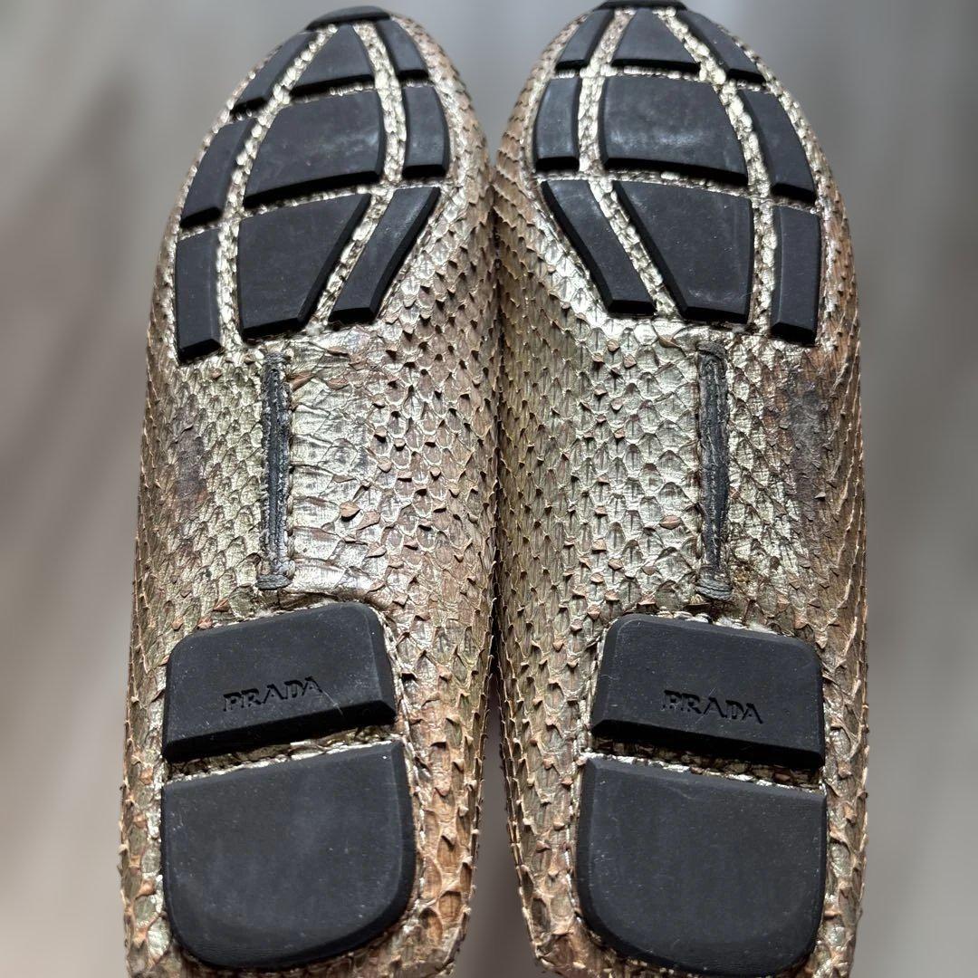 値下げ！☆PRADA☆ ローファー ゴールド サイズ38（約24.5〜25cm