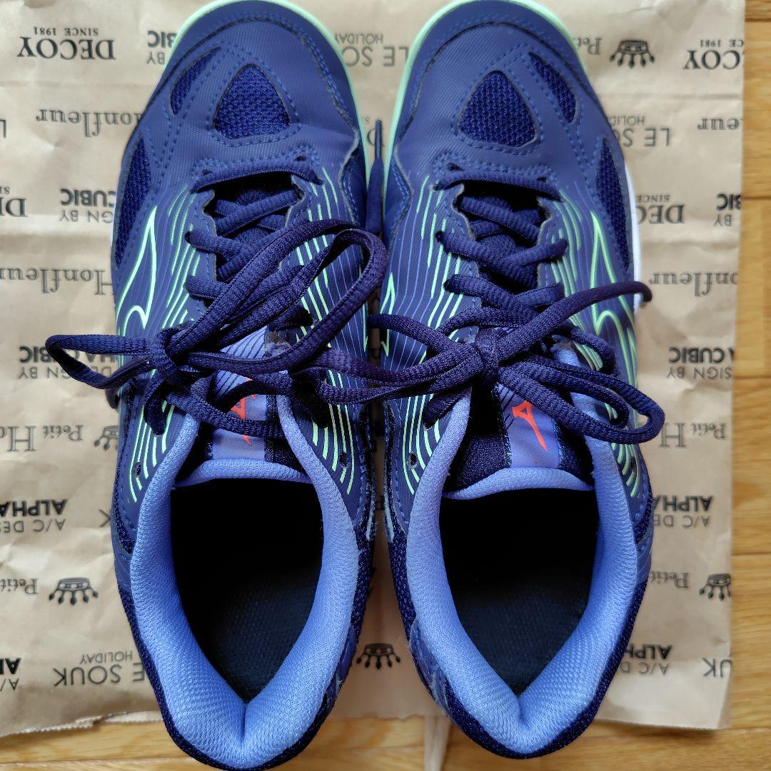 MIZUNO バレーボールシューズ 24.5㎝ Mizuno バレーボールシューズ 24.5cm ネイビー/ライトブルー