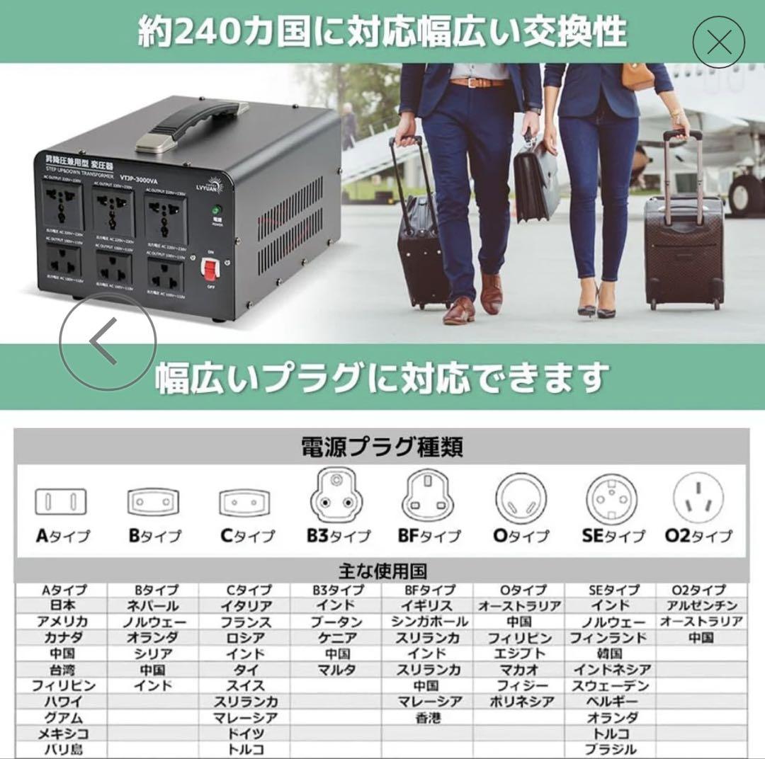 LVYUAN VTJP-3000 変圧器 3000VA