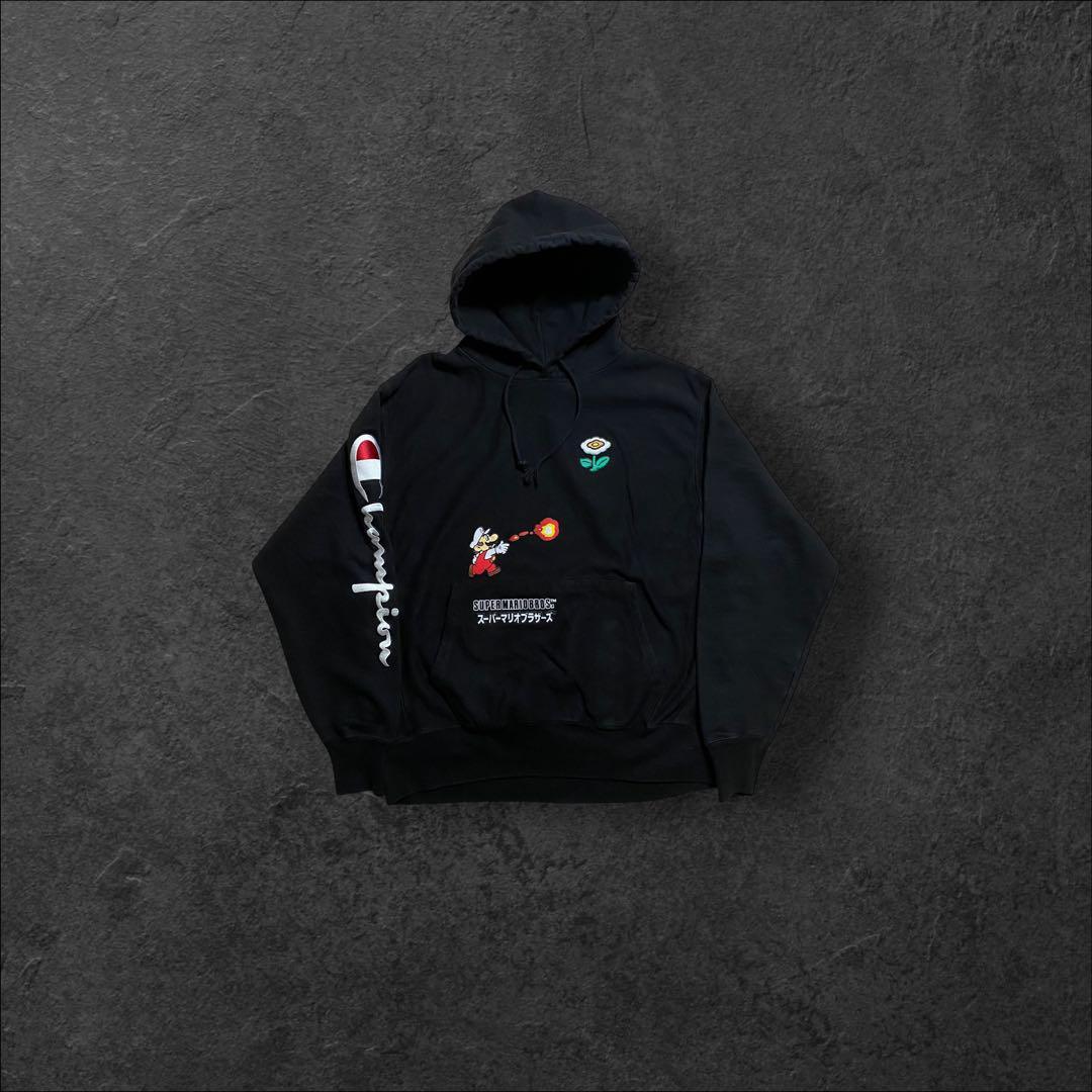 90s00s championリバースウィーブパーカー単色タグニンテンドーマリオ