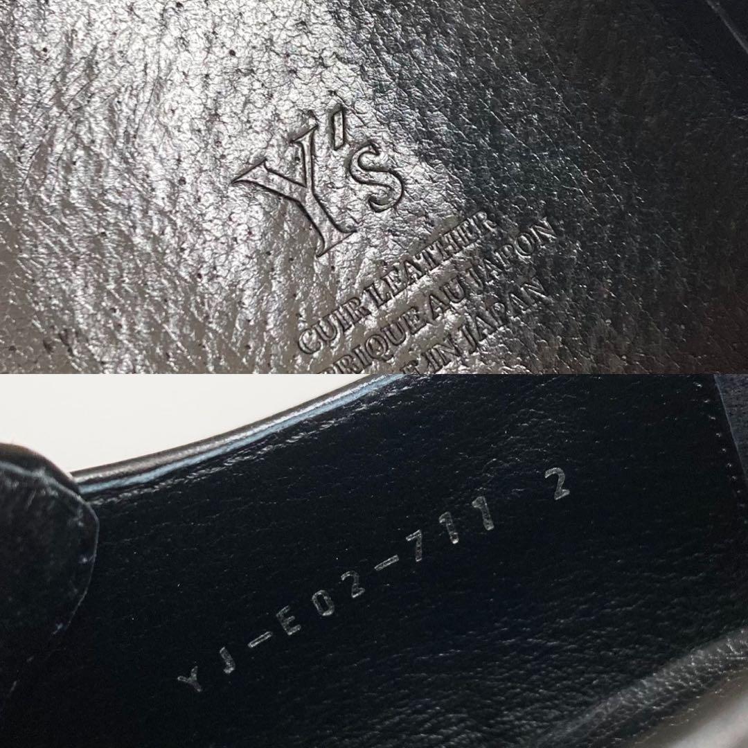 Y's GLASS LEATHER FRINGE TONGUE SHOES 黒2