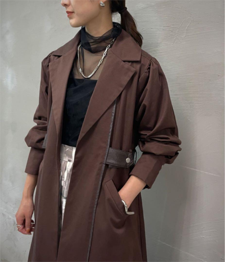 &g’aime アンジェム　レザーパイピングトレンチコート　新品