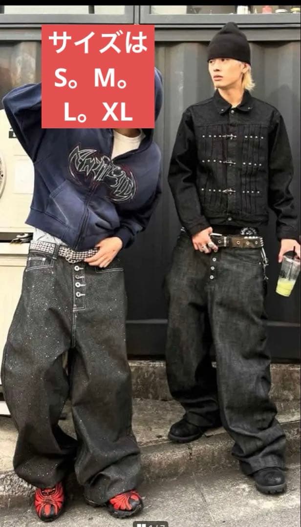 Bevis】ブリングブリング キラキラ バギージーンズ（ブラック）W34 Bevis ブリングブリング キラキラ バギージーンズ（ブラック） - メルカリ