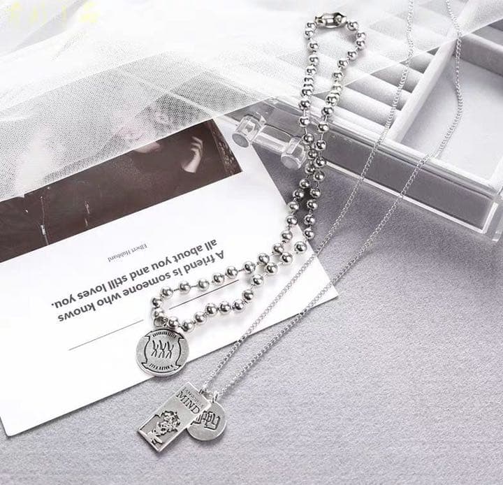 即日発送 韓国ネックレス ストリート 2連 Bts インスタ映え ペンダント メルカリ