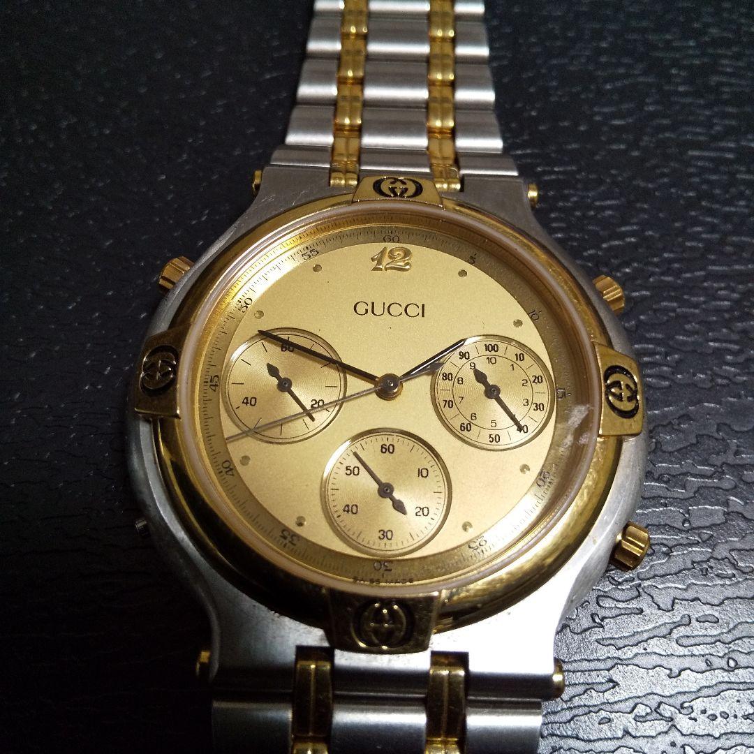 ン 大人気 新品 ノ クロノグラフ GUCCI 腕時計 メルカリ - ジャンク ゴールド/シルバー 時計