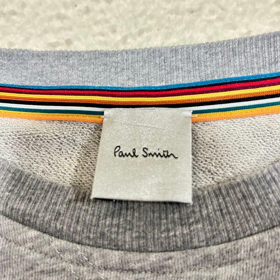【美品】ポールスミス　異素材切り替えプルオーバー カットソー　ストライプ