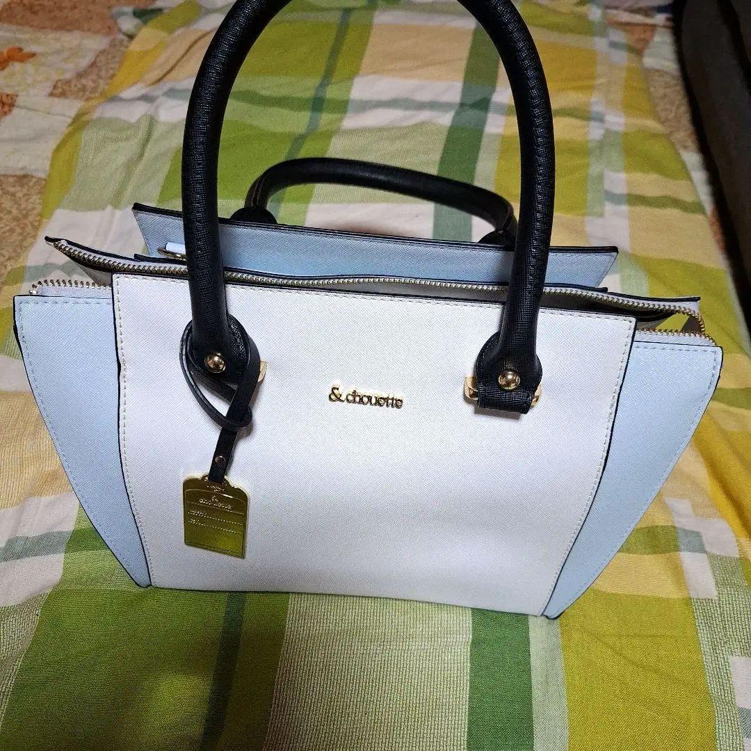 and Chouette ホワイト ハンドバッグ アンドシュエット & chouette ラウンドプレーントートバッグ