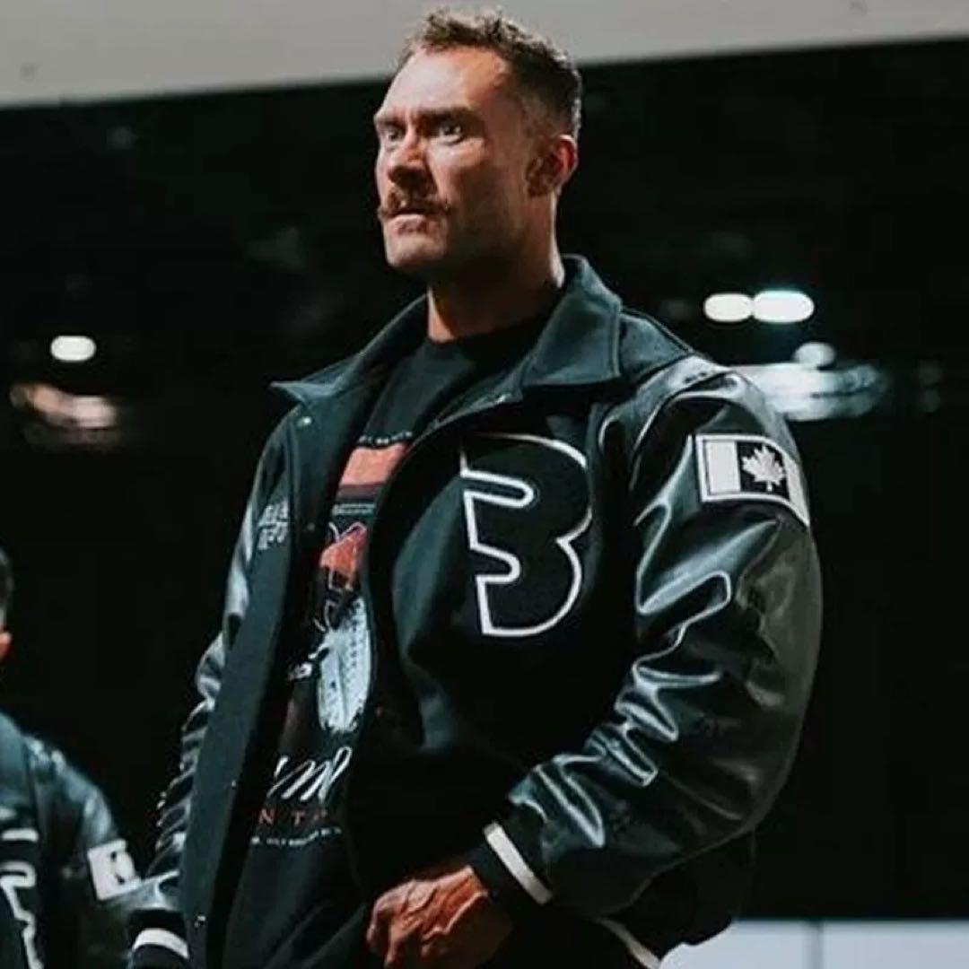 BUMSTEAD フード付きスタジャン 黒