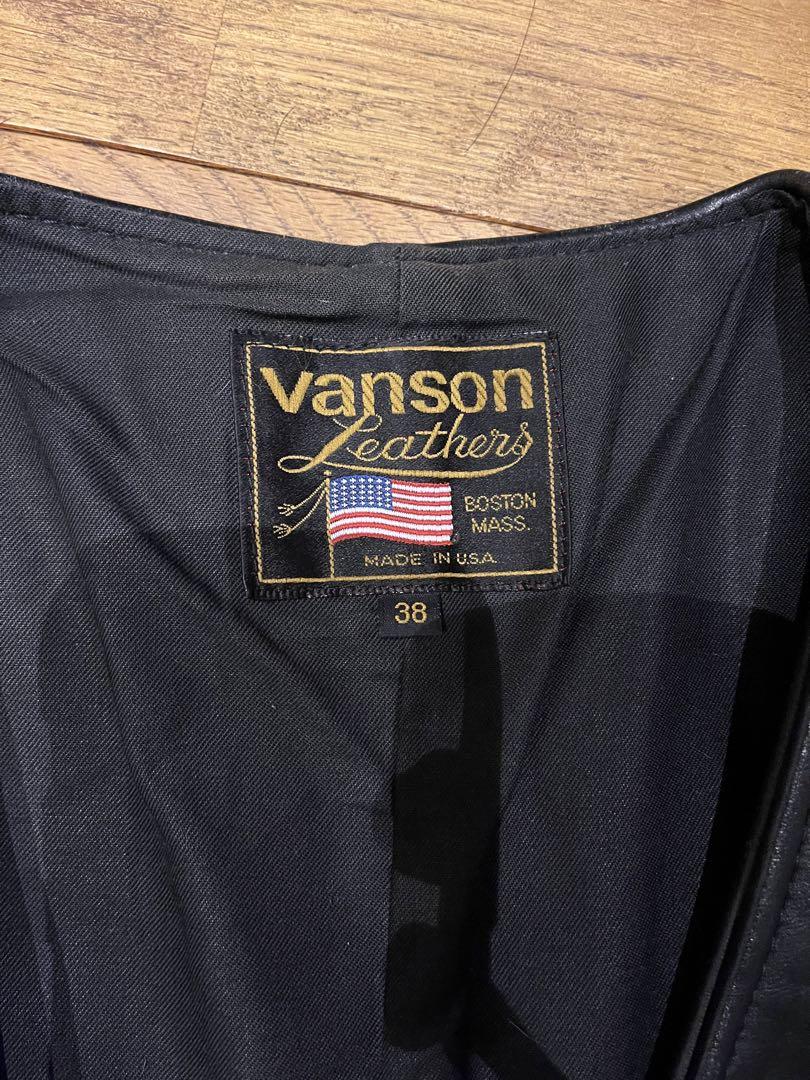 VANSON　ベスト　ブラック　38　レザー　牛革　レースアップ