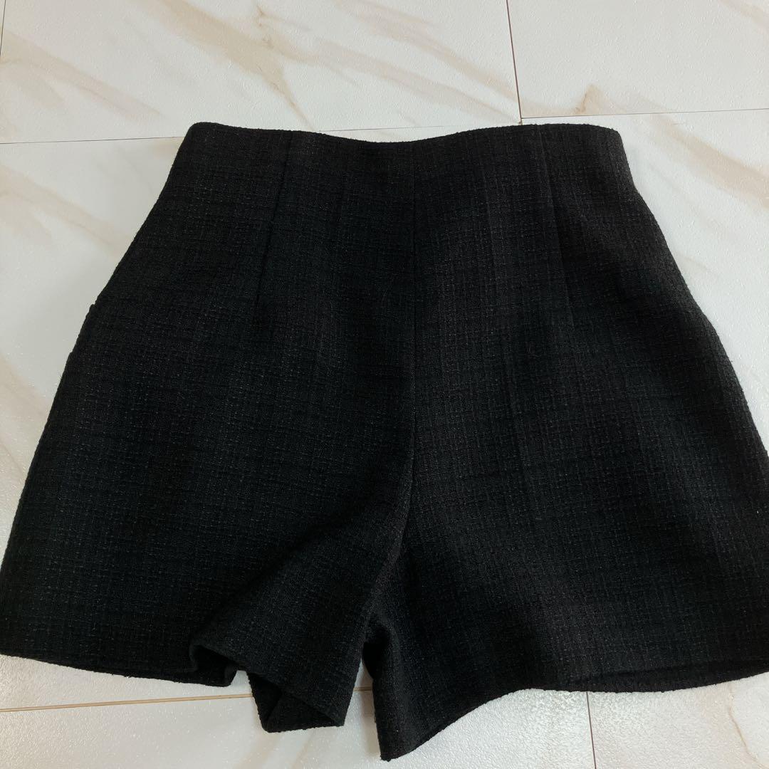 【国内配送】 SANDRO 大きいサイズ ブラック キュロット ツイード サンドロ パンツ