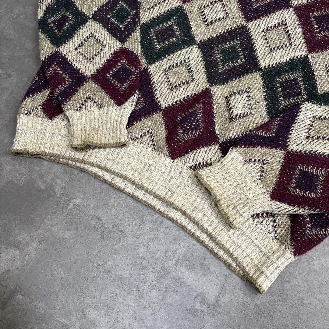 トップス made in USA vintage argyle design knit
