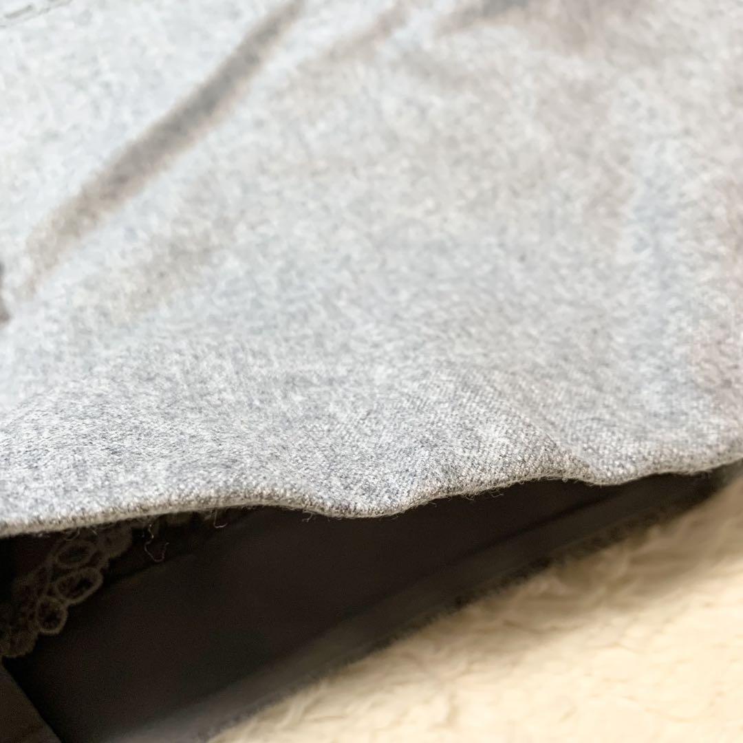 フォクシー 上品 Aライン カッティング ロングワンピース グレー
