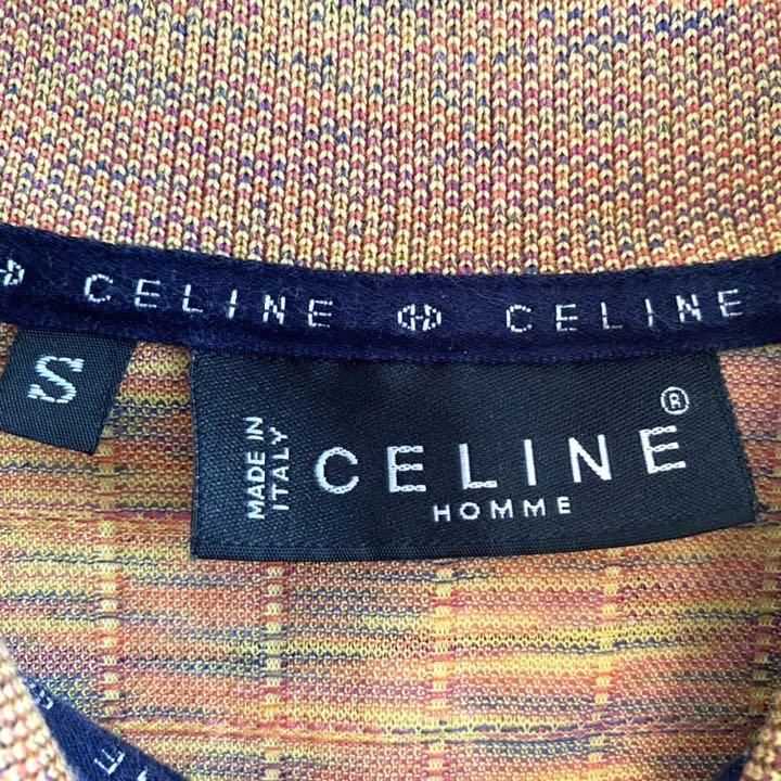 CELINE　セリーヌ　ポロシャツ　半袖　総柄　刺繍ロゴ　イタリア製