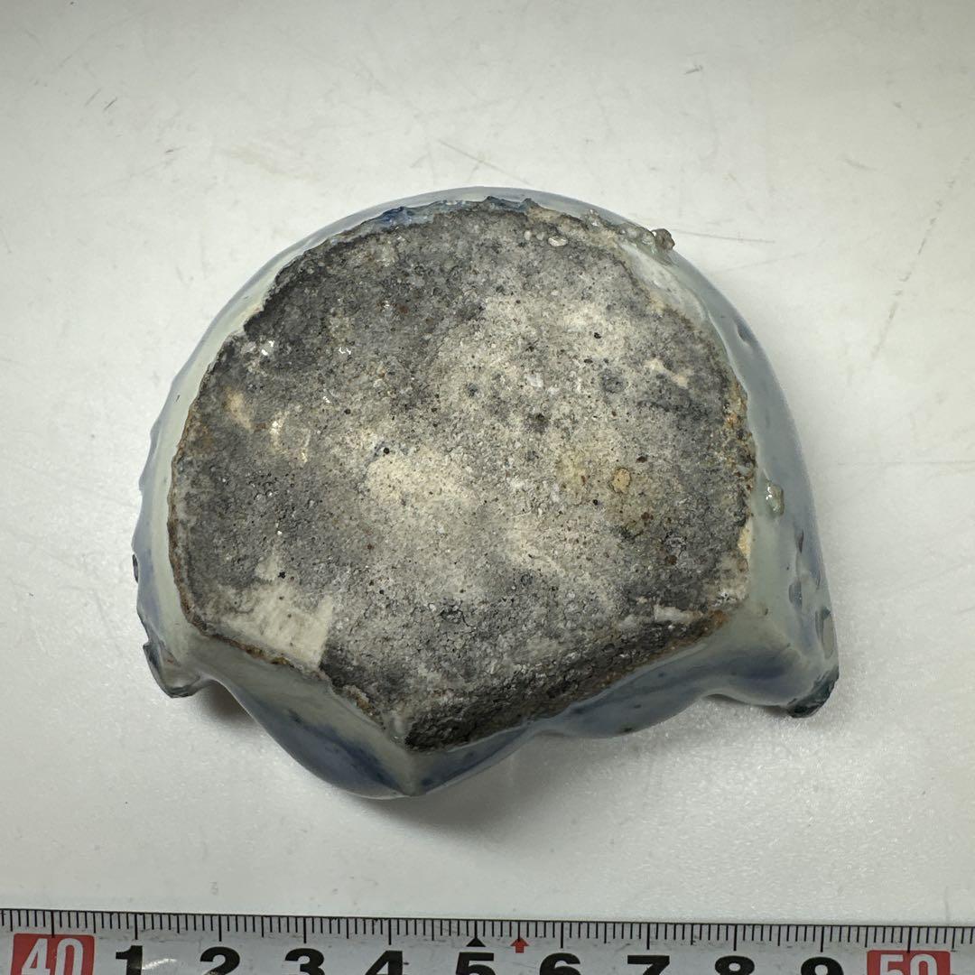 李朝　染付鯉形水滴　幅約8㎝　東Y7-0414☆2Fタエカ 李朝 染付鯉形水滴 幅約8㎝ 東Y7-0414☆2Fタエカ