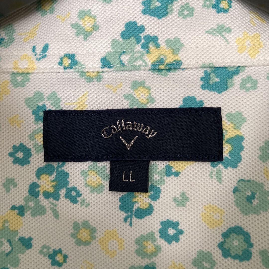 Callaway 花柄 ポロシャツ LL ゴルフウェア 美品 ドライ