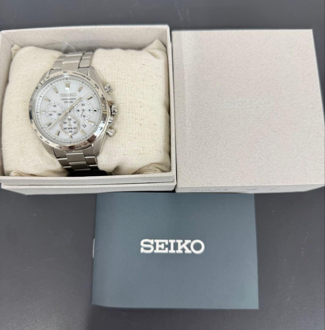 SEIKO ソーラー クロノグラフ メンズ 腕時計 美品