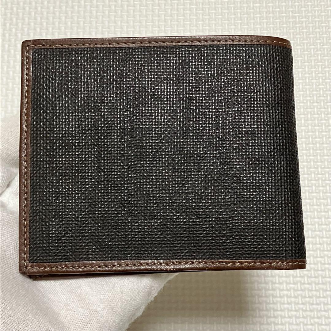 未使用　dunhill ダンヒル レザー二つ折り財布　 ブラック×ダークブラウン