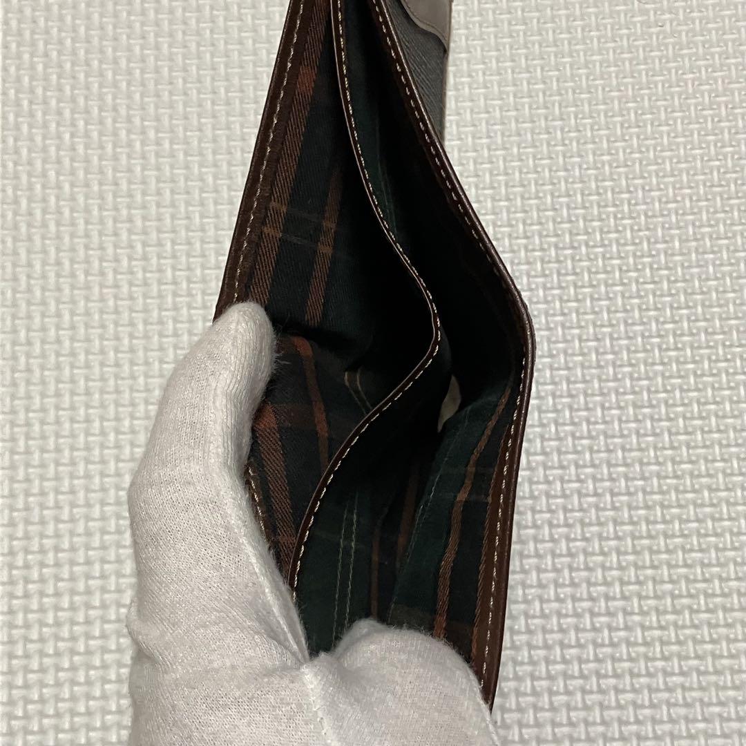 未使用　dunhill ダンヒル レザー二つ折り財布　 ブラック×ダークブラウン