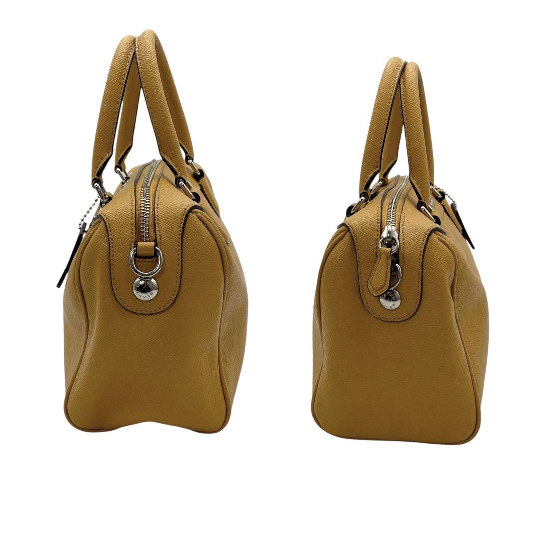 希少色! COACH コーチ レザー ミニボストンバッグ イエロー 2WAY