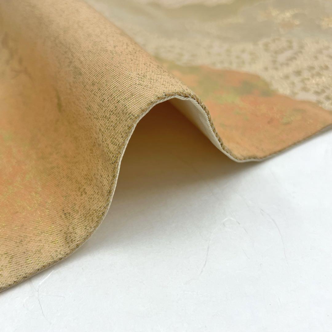 袋帯 花唐草 葉模様 金糸 シャンパンゴールド色 P-3070