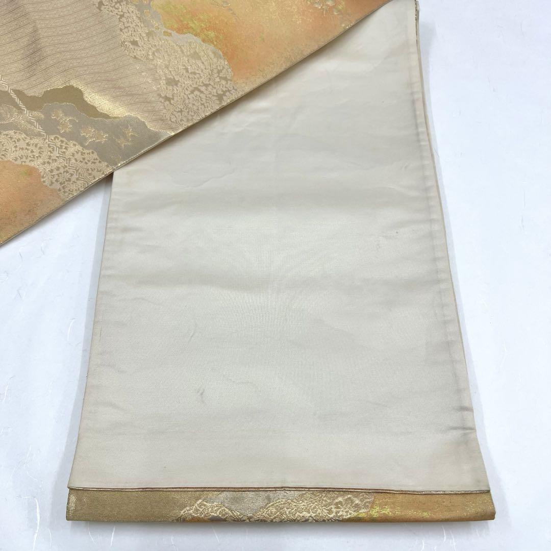 袋帯 花唐草 葉模様 金糸 シャンパンゴールド色 P-3070