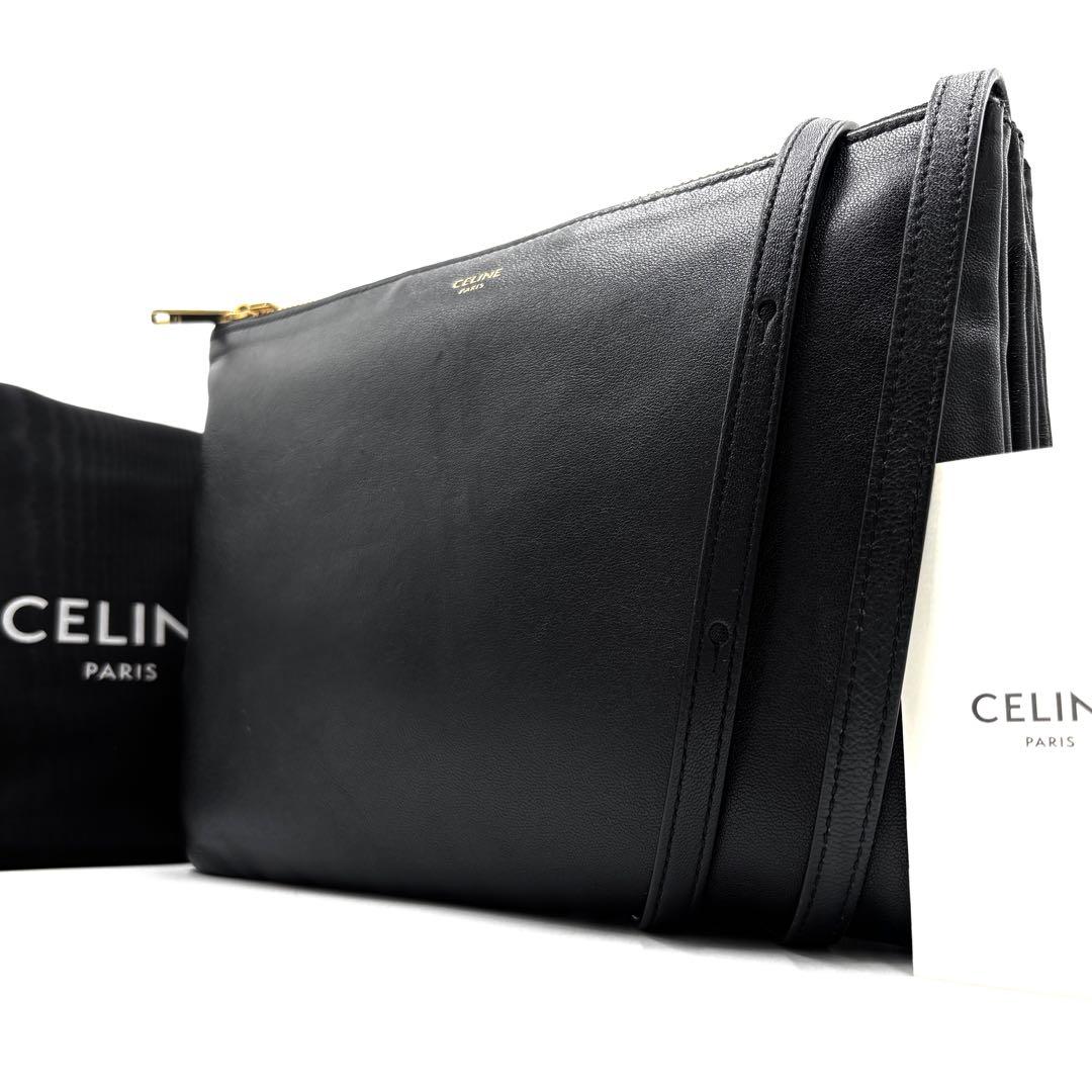 【美品】CELINEセリーヌレディース　ショルダーバッグブラック CELINE セリーヌ バッグ レディース ブランド ショルダーバッグ