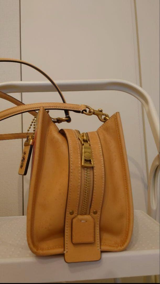 値下げ★【COACH】ローグ 25 オリジナル ナチュラル レザー パンジー