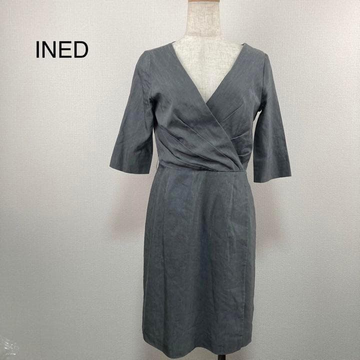 一流の品質 INED ワンピース グレー 7号 ひざ丈ワンピース