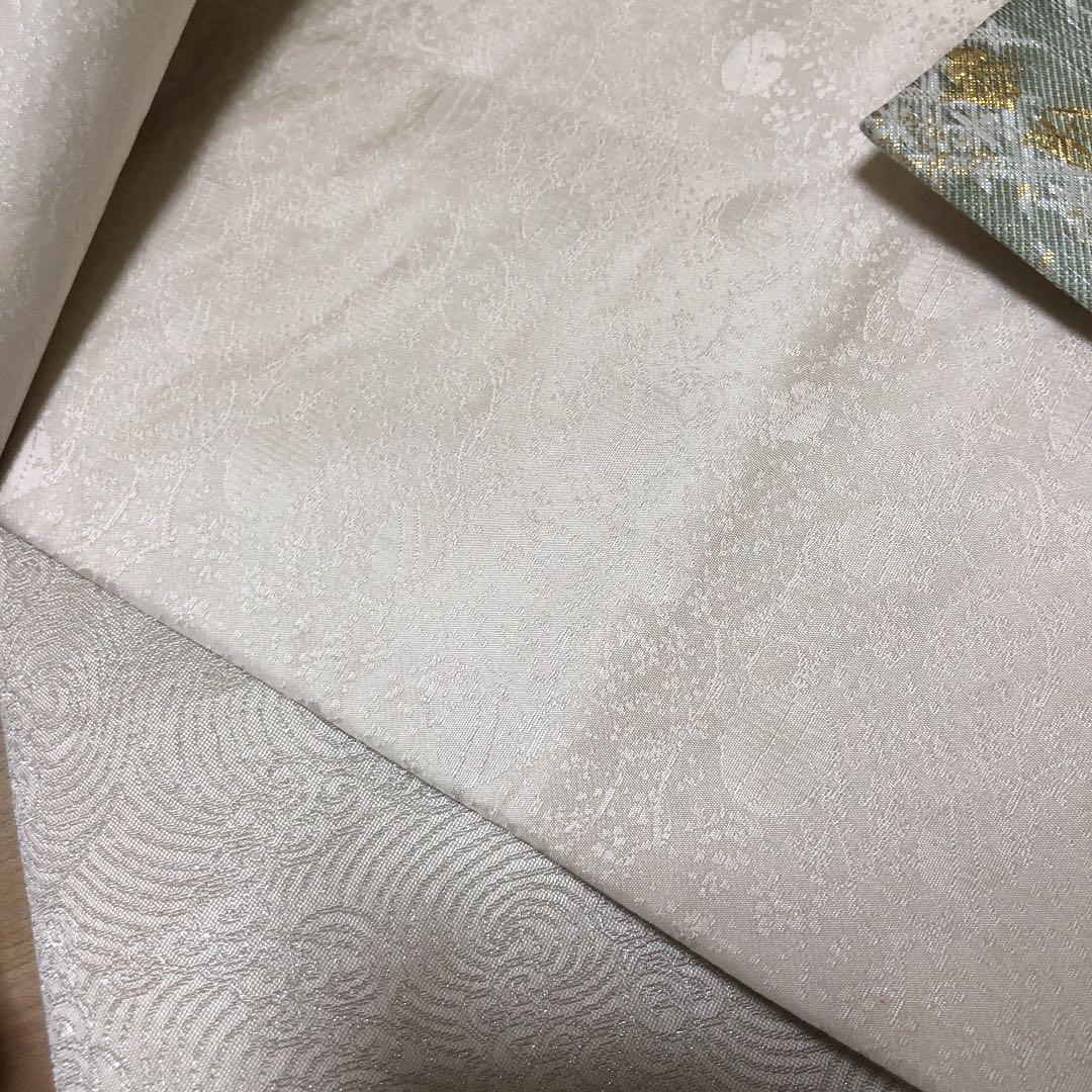 正絹 袋帯 見事な金刺繍の袋帯。シェル加工 半襟おまけ付き！