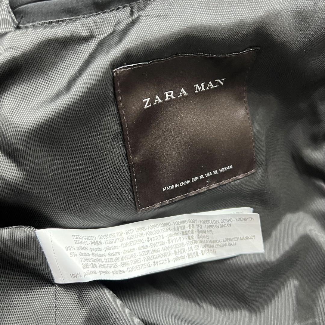 未使用級✨2XL相当✨ZARA MAN シングルライダースジャケット 切替 黒