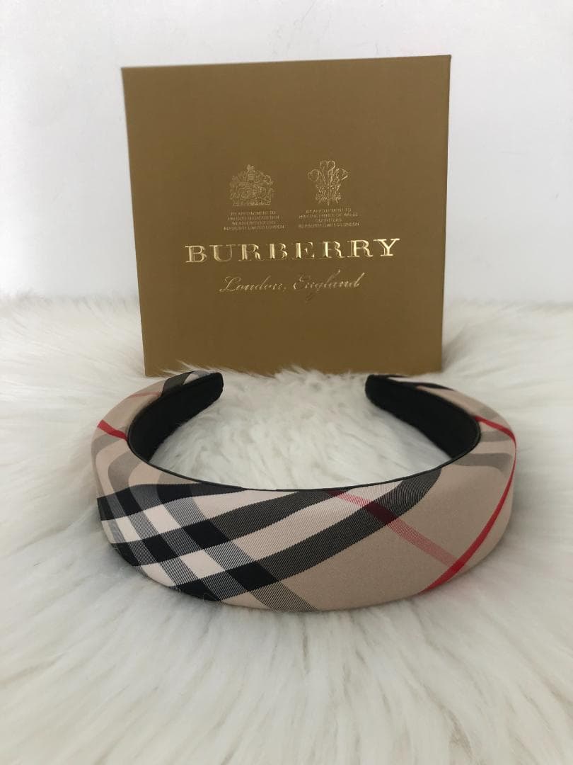 Burberry バーバリー　チェック柄 カチューシャ　キャンバス　ヘアバンド