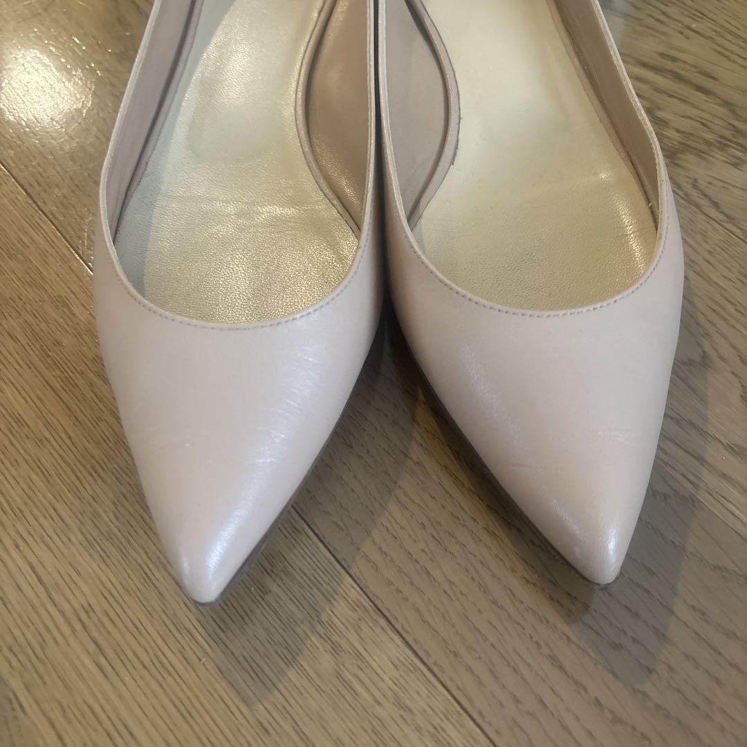 Francesco Russo ベージュ ポインテッドパンプス　37.5