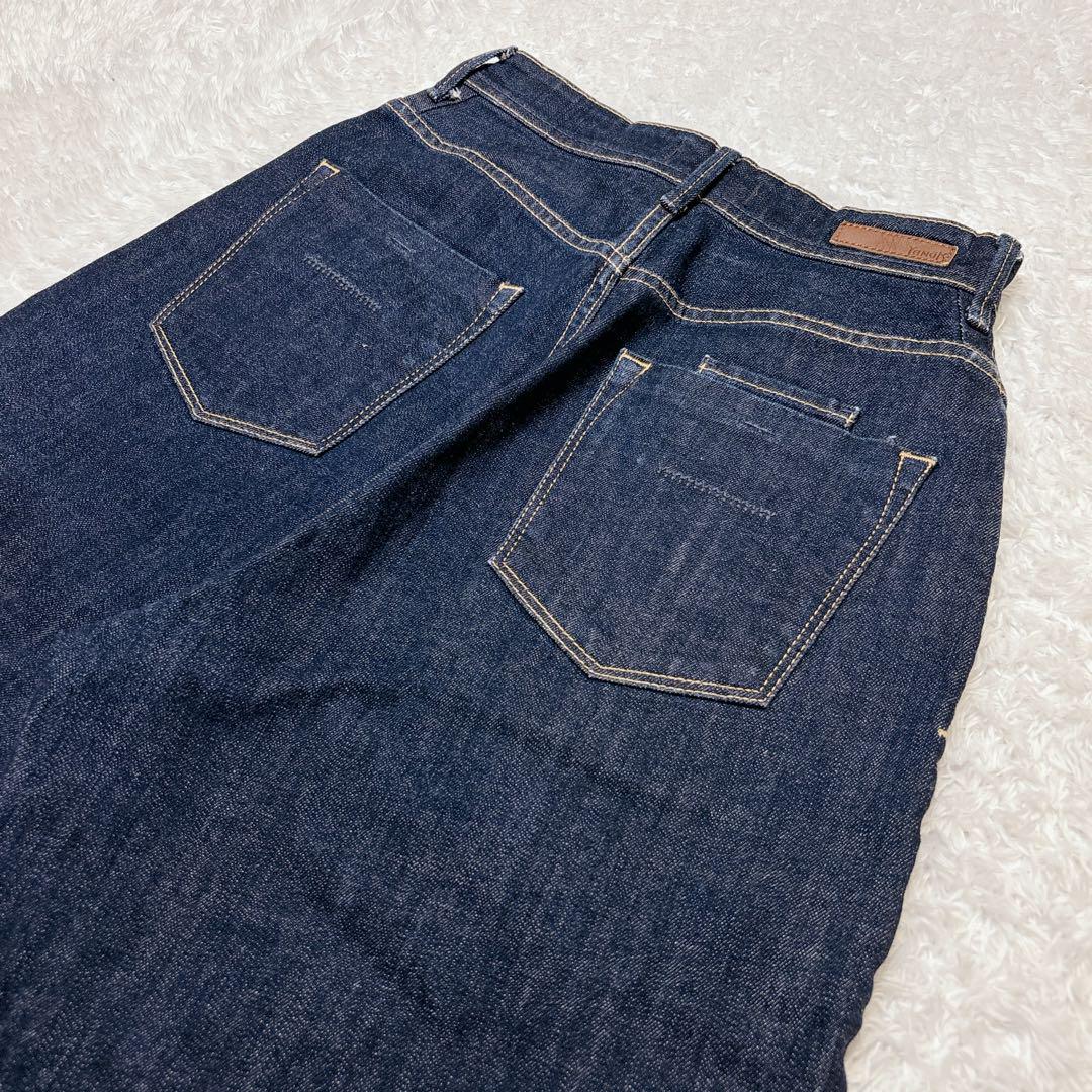 ✨美品✨ ヤヌーク Joan 25 ルーズストレートデニム M ストレッチ 濃紺 ✨美品✨ ヤヌーク Joan 25 ルーズストレートデニム M