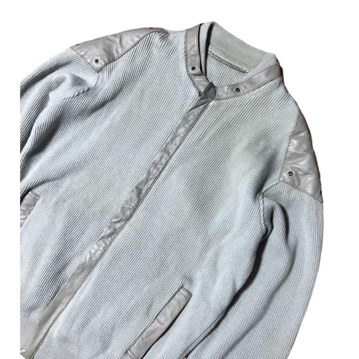 60s Aquascutum Leather Patch ニットブルゾン 48 - メルカリ