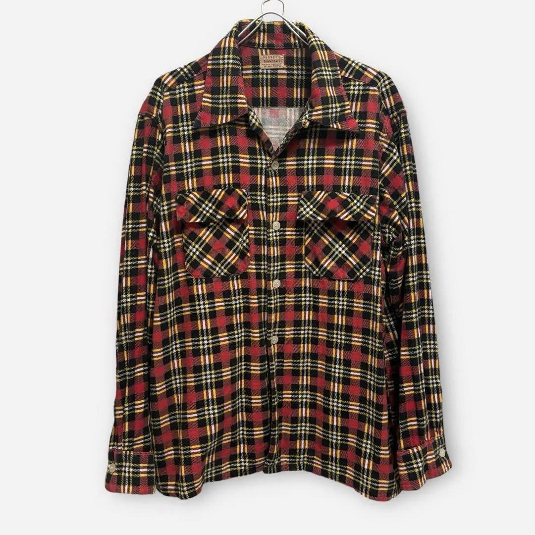 50s 60s TOWNCRAFTタウンクラフト プリントネル PENNEY'S
