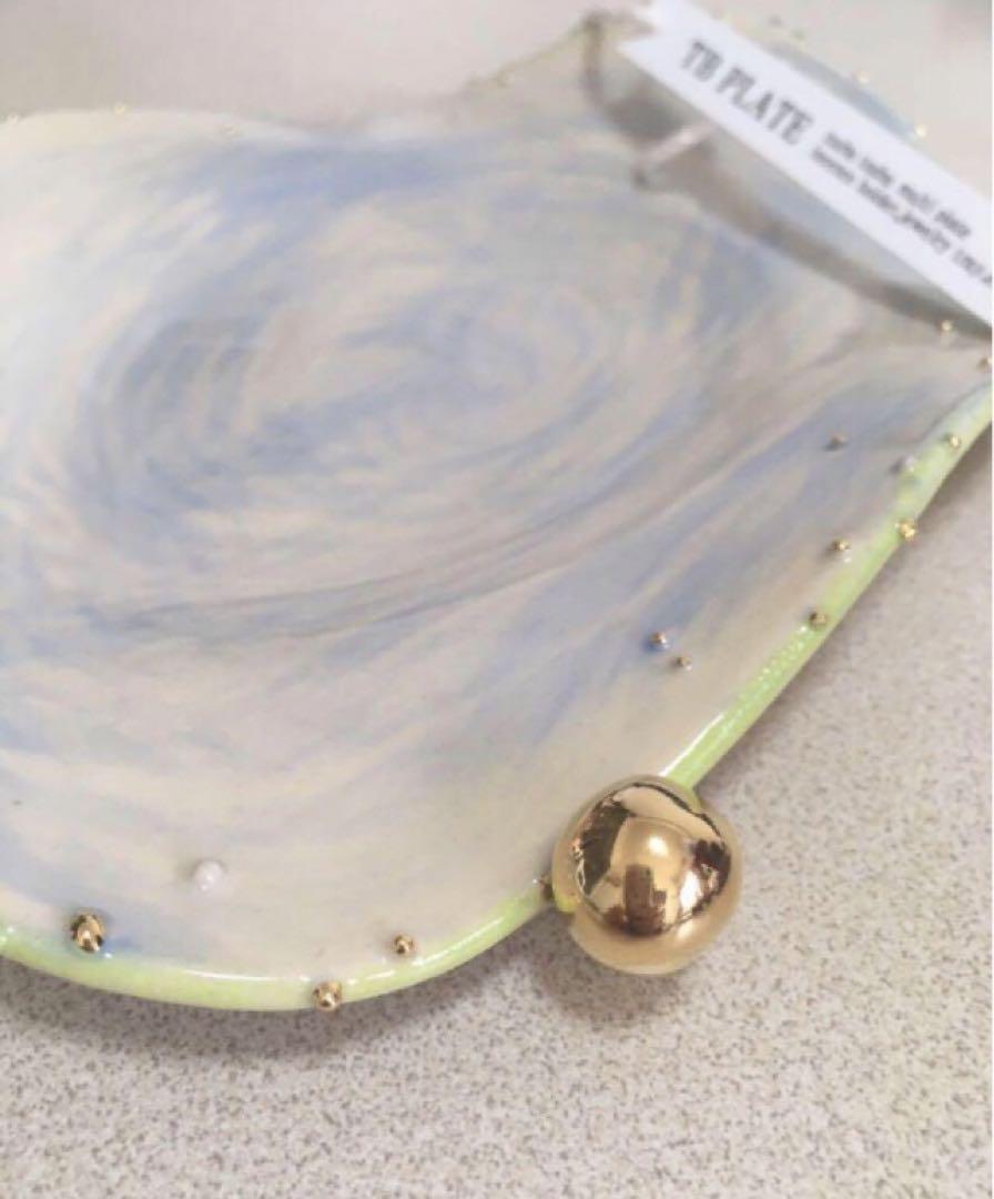 particle ぱーてぃくる　陶芸　陶器　プレート　皿　つぶつぶ　ゴールド